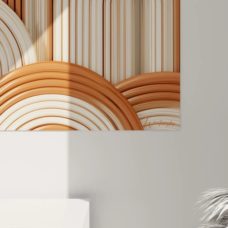 Tableau Arches sculptées brique et ivoire - Vagues d'argile - Edition Terracotta