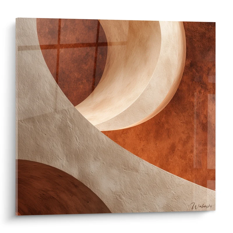 Tableau Arches sable et rouille sculptées - Lumière minérale - Edition Terracotta