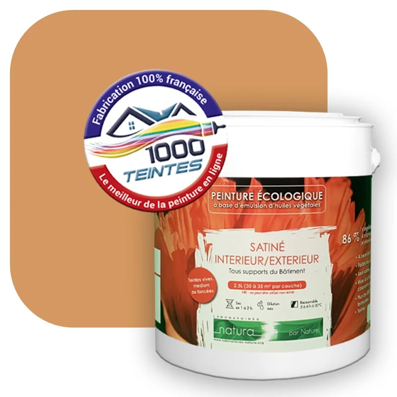 Peinture écologique Natura Tassili® Les Beiges colorés (L'Atelier by Edicolor 056D/056-D/056D1) Intérieur/Extérieur SATIN