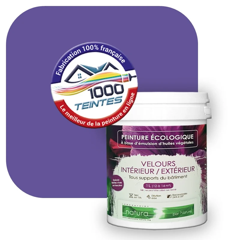 Peinture écologique Natura Tassili® Violet (Pigment Pur 9813) Intérieur/Extérieur VELOURS