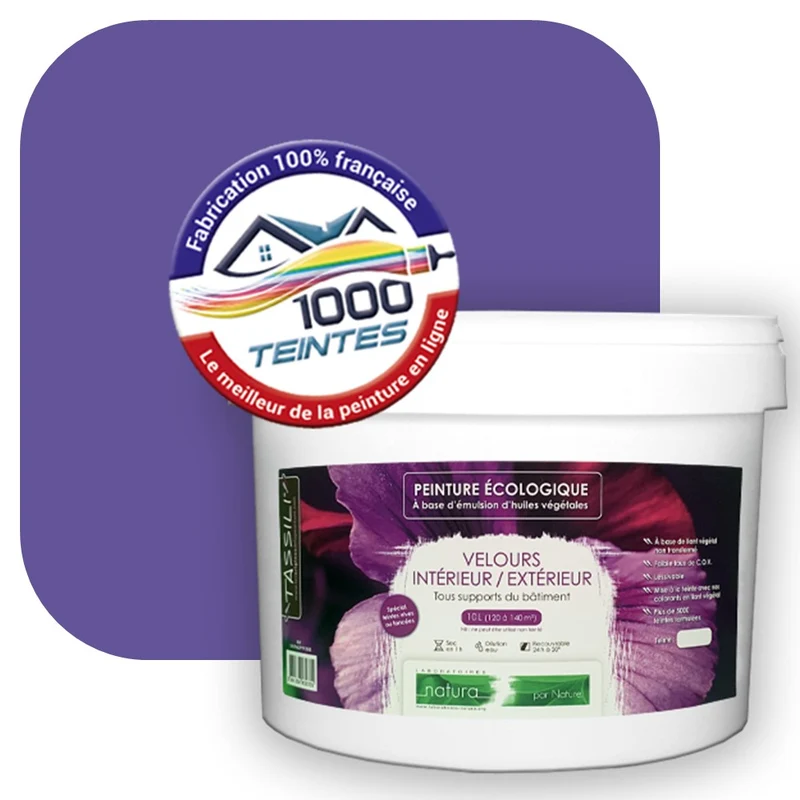 Peinture écologique Natura Tassili® Violet (Pigment Pur 9813) Intérieur/Extérieur VELOURS