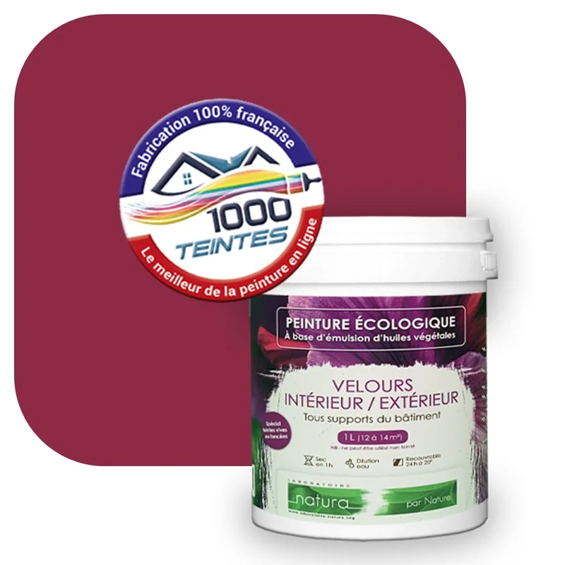 Peinture écologique Natura Tassili® Magenta (Pigment Pur 9704) Intérieur/Extérieur VELOURS