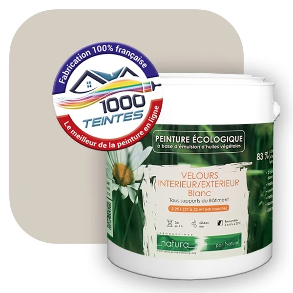 Peinture écologique Natura Tassili® Les Beiges colorés (L'Atelier by Edicolor 049C/049-C/049C1) Intérieur/Extérieur VELOURS