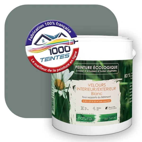Peinture écologique Natura Tassili® Les Gris colorés (L'Atelier by Edicolor 040D/040-D/040D1) Intérieur/Extérieur VELOURS
