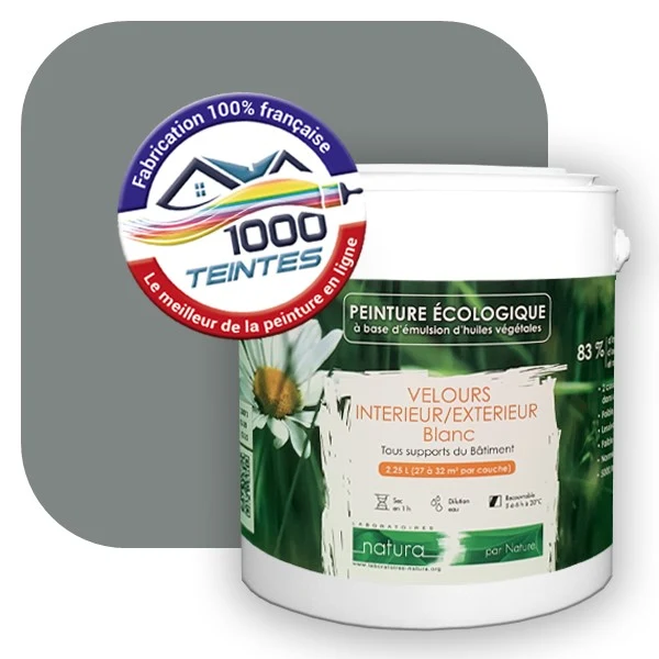 Peinture écologique Natura Tassili® Les Gris colorés (L'Atelier by Edicolor 038D/038-D/038D1) Intérieur/Extérieur VELOURS