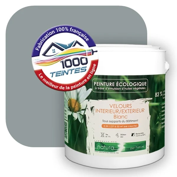 Peinture écologique Natura Tassili® Les Gris colorés (L'Atelier by Edicolor 034D/034-D/034D1) Intérieur/Extérieur VELOURS