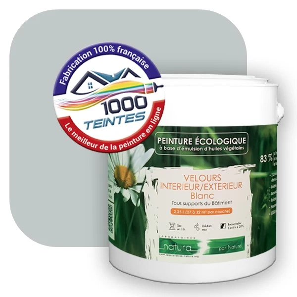 Peinture écologique Natura Tassili® Les Gris colorés (L'Atelier by Edicolor 034B/034-B/034B1) Intérieur/Extérieur VELOURS