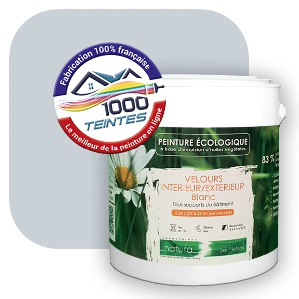 Peinture écologique Natura Tassili® Les Gris colorés (L'Atelier by Edicolor 030D/030-D/030D1) Intérieur/Extérieur VELOURS