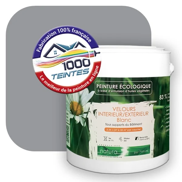 Peinture écologique Natura Tassili® Les Gris colorés (L'Atelier by Edicolor 022D/022-D/022D1) Intérieur/Extérieur VELOURS