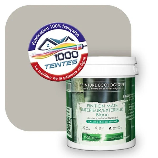 Peinture écologique Natura Tassili® Les Gris colorés (L'Atelier by Edicolor 013E/013-E/013E1) Intérieur/Extérieur MAT