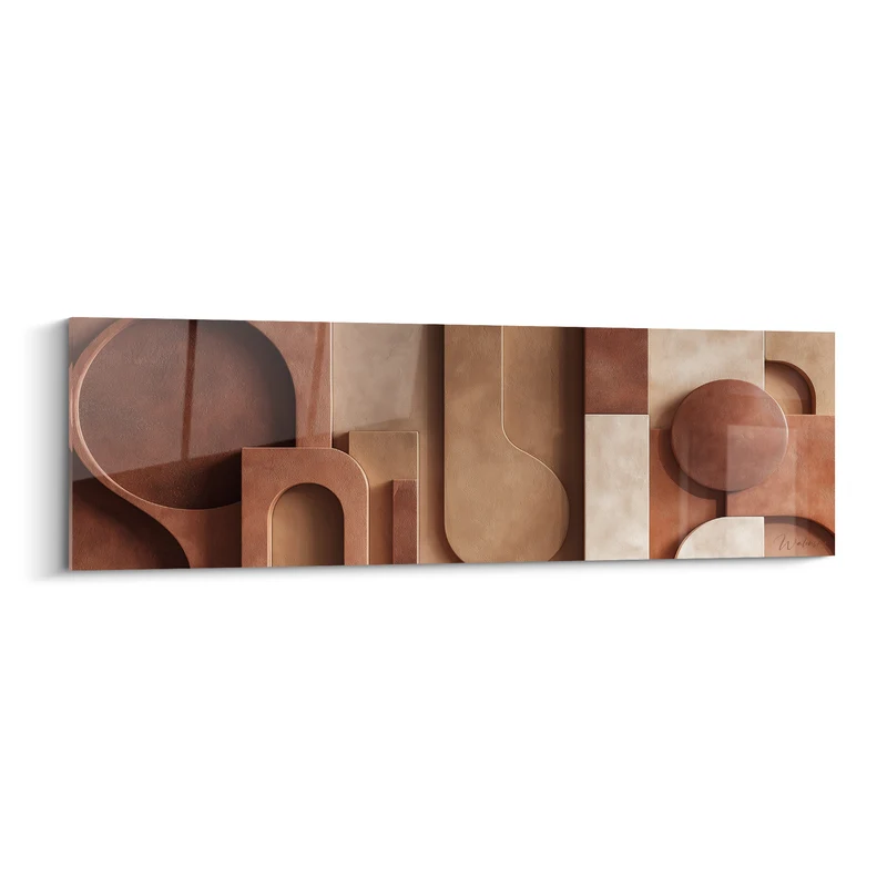 Tableau Formes architecturales brique et sable sculptées - Façade au repos - Edition Terracotta
