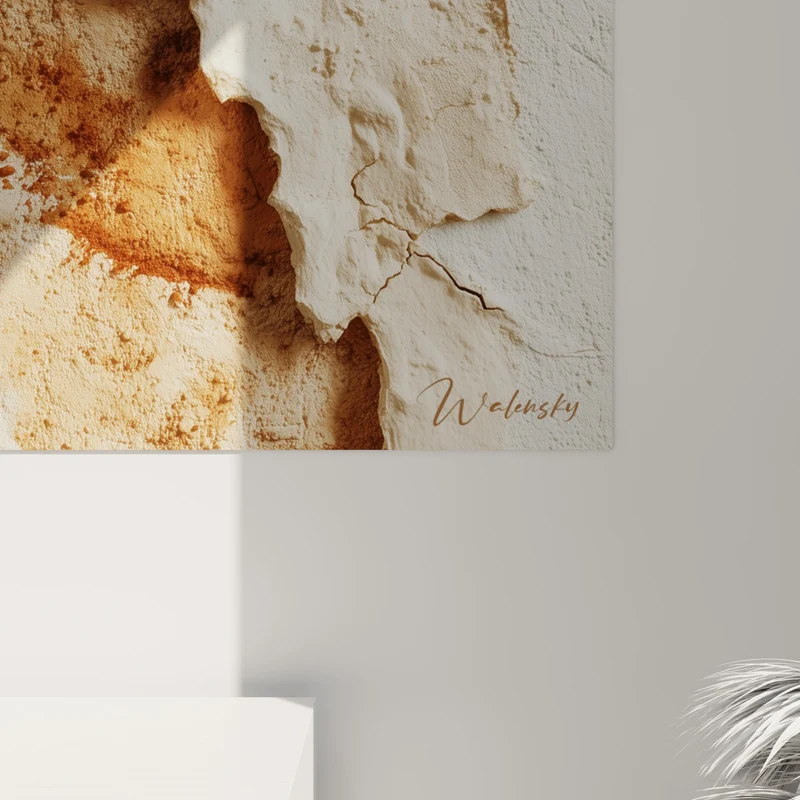 Tableau Mur fissuré blanc et rouille - Mémoire du temps - Edition Terracotta