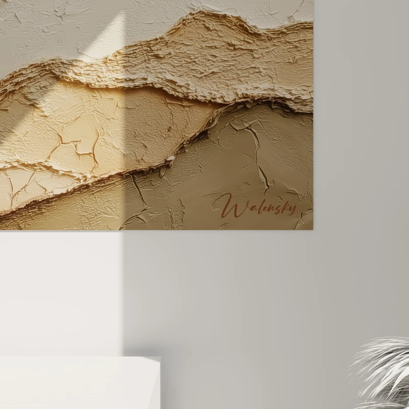 Tableau Strates minérales beige et terracotta - Sédiments du désert - Edition Terracotta