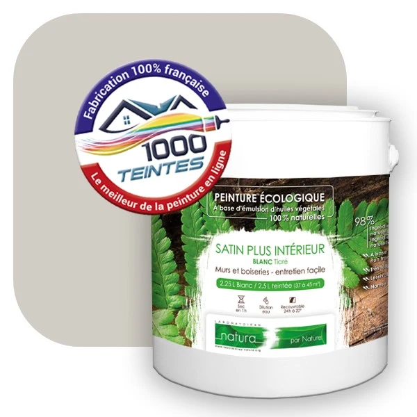 Peinture écologique Natura Tassili® Les Gris colorés (L'Atelier by Edicolor 015A/015-A/015A1) Intérieur SATIN