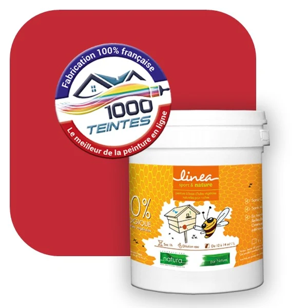 Peinture Natura Linéa® Rouge Vif (Côté Apiculture 9702) Ruche SATIN
