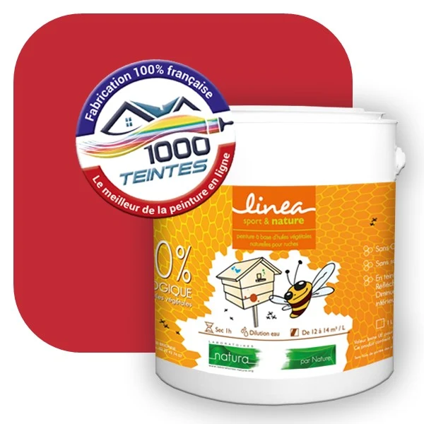 Peinture Natura Linéa® Rouge Vif (Côté Apiculture 9702) Ruche SATIN
