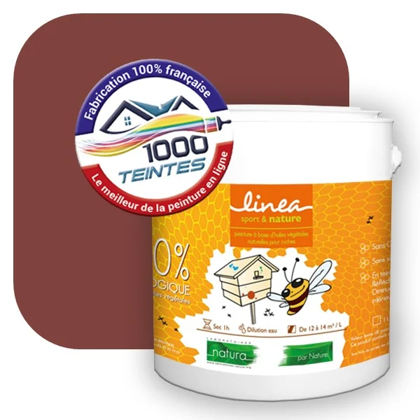 Peinture Natura Linéa® Oxyde Rouge (Côté Apiculture 9176) Ruche SATIN