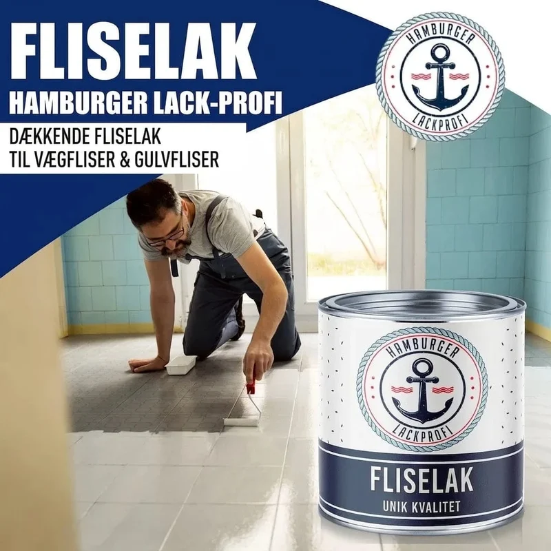 Fliesenfarbe in Papyrusweiß RAL 9018 - Fliesenlack mit Lackierset (X300) - Hamburger Lack-Profi