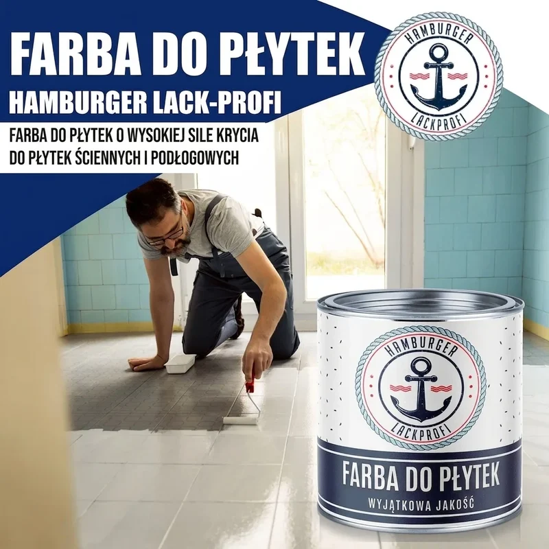 Fliesenfarbe in Papyrusweiß RAL 9018 - Fliesenlack mit Lackierset (X300) - Hamburger Lack-Profi