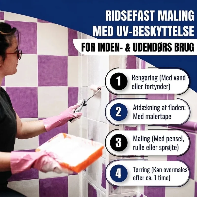 Fliesenfarbe in Maigrün RAL 6017 - Fliesenlack mit Lackierset (X300) - Hamburger Lack-Profi