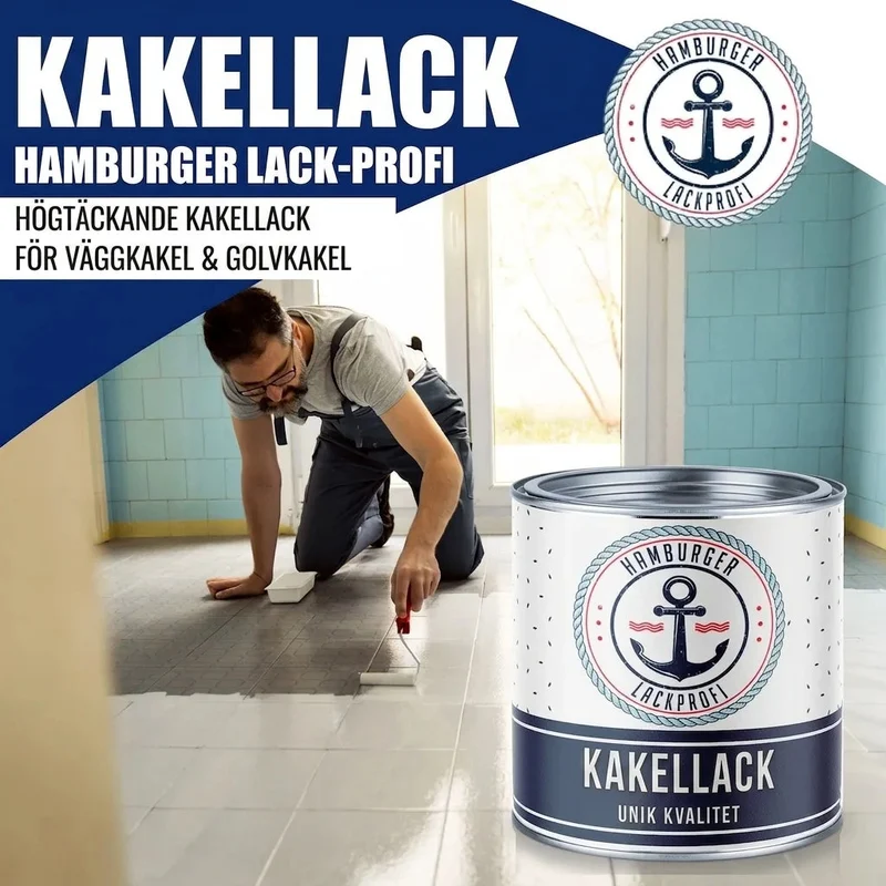 Fliesenfarbe in Smaragdgrün RAL 6001 - Fliesenlack mit Lackierset (X300) - Hamburger Lack-Profi