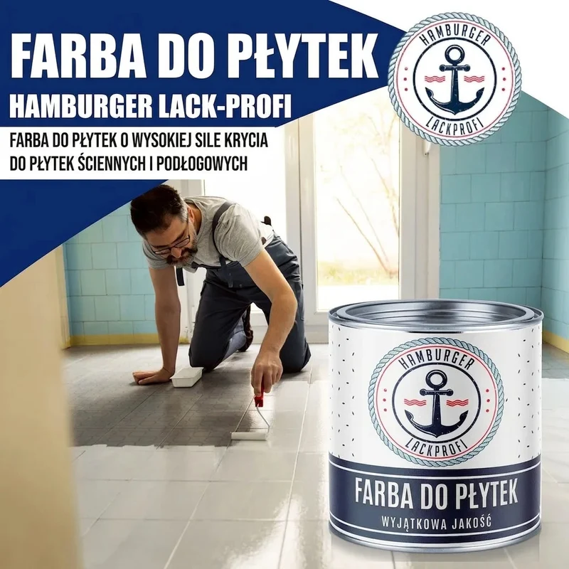 Fliesenfarbe in Fernblau RAL 5023 - Fliesenlack mit Lackierset (X300) - Hamburger Lack-Profi