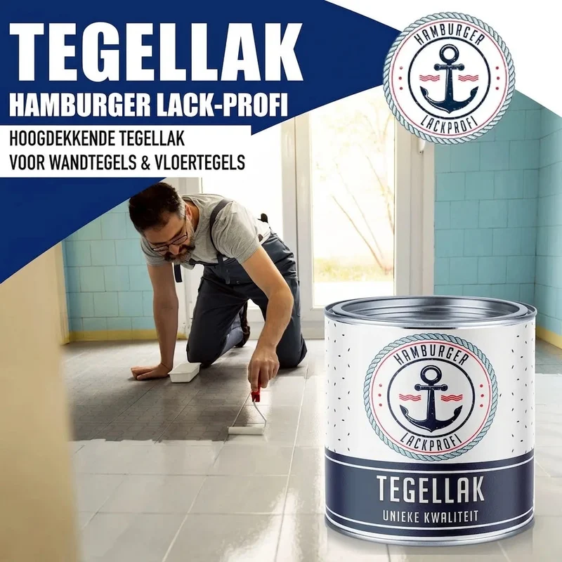 Fliesenfarbe in Türkisblau RAL 5018 - Fliesenlack mit Lackierset (X300) - Hamburger Lack-Profi
