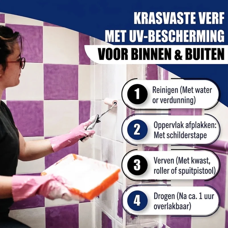 Fliesenfarbe in Azurblau RAL 5009 - Fliesenlack mit Lackierset (X300) - Hamburger Lack-Profi