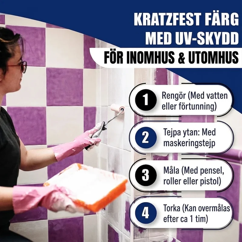 Fliesenfarbe in Reinrot RAL 3028 - Fliesenlack mit Lackierset (X300) - Hamburger Lack-Profi