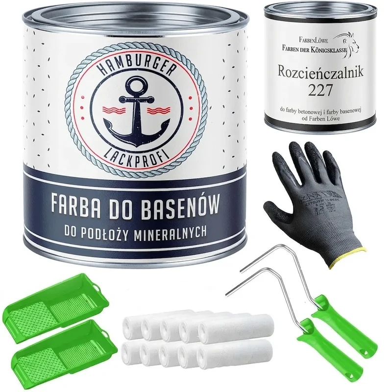 Schwimmbeckenfarbe Poolfarbe mit Lackierset (X300) - Hamburger Lack-Profi