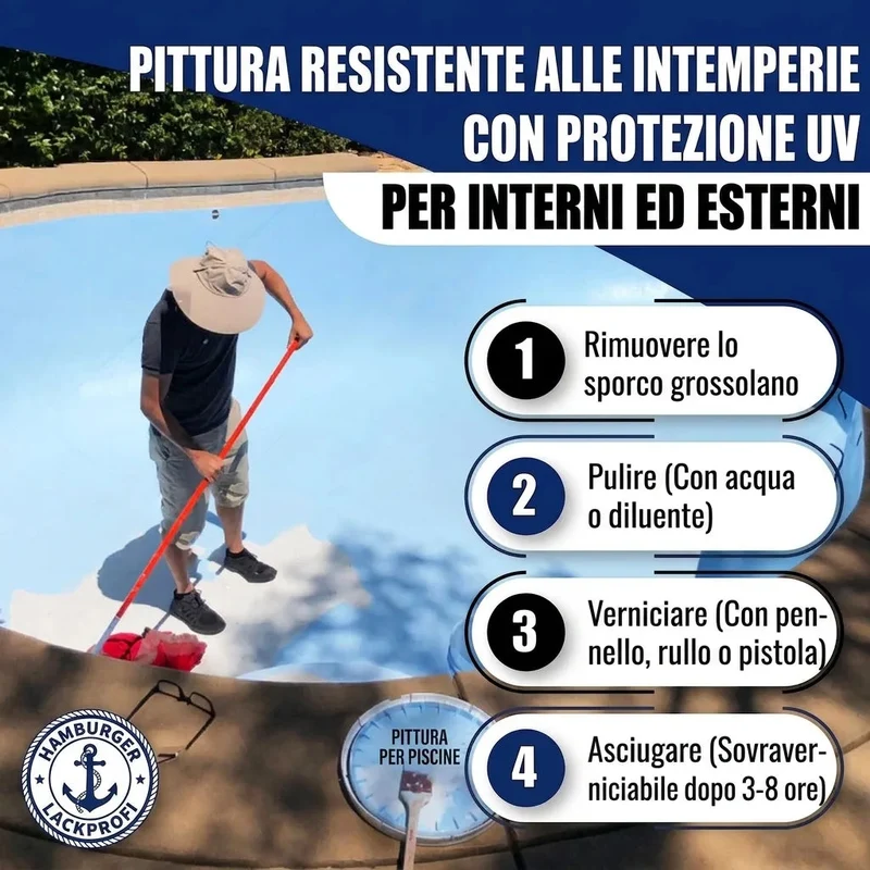 Schwimmbeckenfarbe Poolfarbe in Verkehrspurpur RAL 4006 mit Lackierset (X300) - Hamburger Lack-Profi