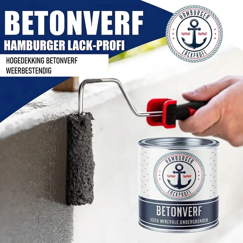 Betonfarbe Signalblau RAL 5005 mit Lackierset (X300) - Hamburger Lack-Profi