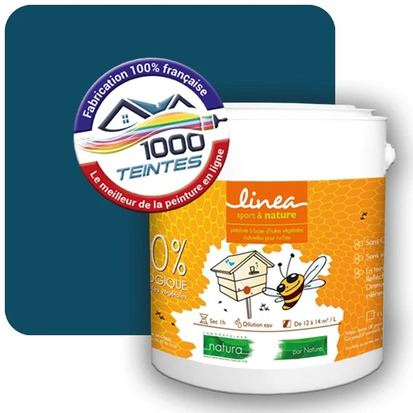 Peinture Natura Linéa® Bleu Vert (RAL Classic 5001) Ruche SATIN