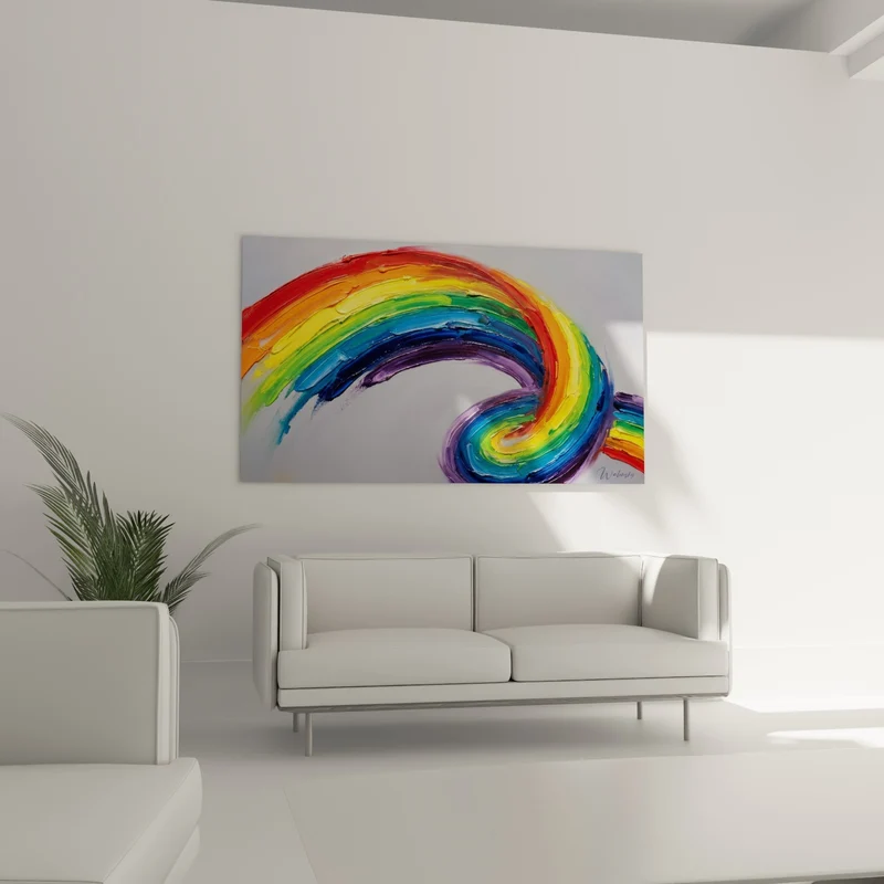 Tableau Spirale multicolore aux empâtements épais - Tourbillon joyeux - Edition style peinture