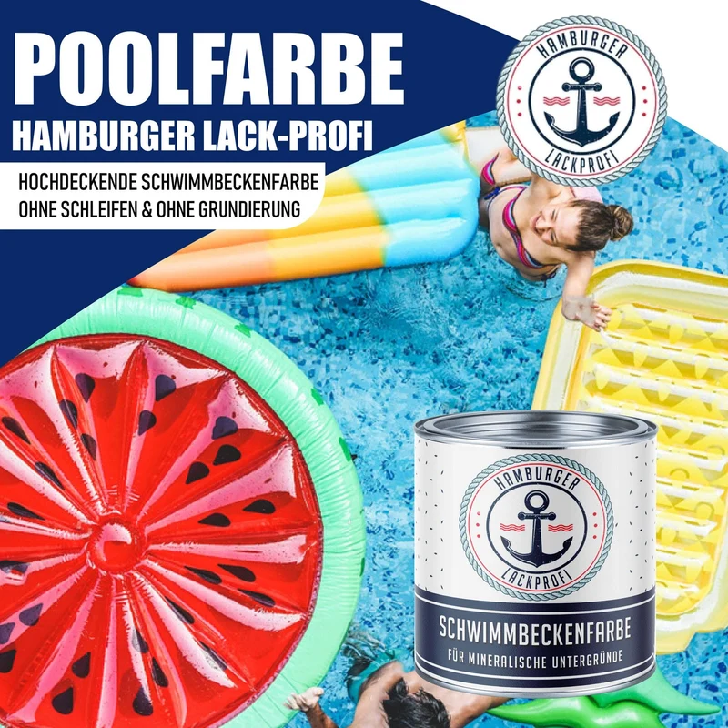 Schwimmbeckenfarbe Poolfarbe in Lachsorange RAL 2012 mit Lackierset (X300) - Hamburger Lack-Profi