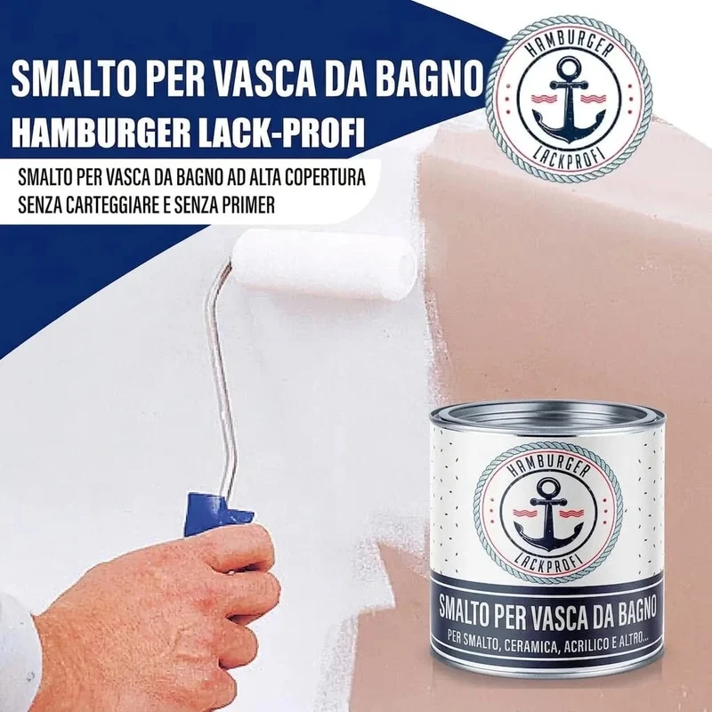 2K Badewannenlack Himbeerrot RAL 3027 - Glänzend / Seidenmatt / Matt - Hamburger Lack-Profi