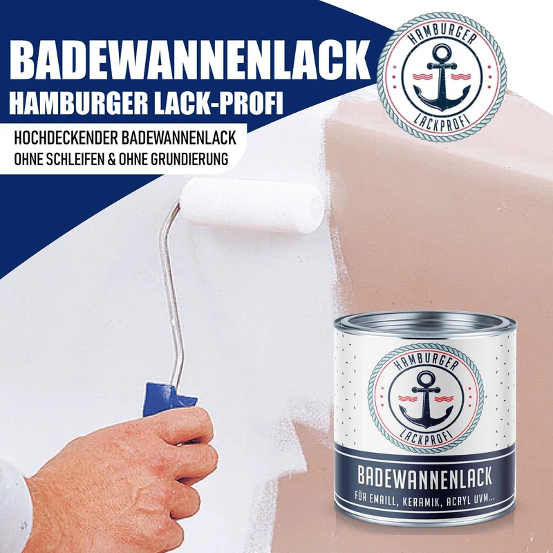 2K Badewannenlack Hellrosa RAL 3015 - Glänzend / Seidenmatt / Matt - Hamburger Lack-Profi