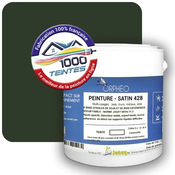 Peinture Anticorrosion Natura Orphéo® Les Verts pleins (Mille Teintes E25-99) Intérieur/Extérieur SATIN