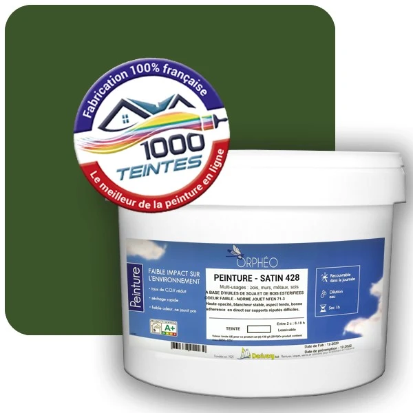 Peinture Anticorrosion Natura Orphéo® Les Verts pleins (Mille Teintes E25-98) Intérieur/Extérieur SATIN