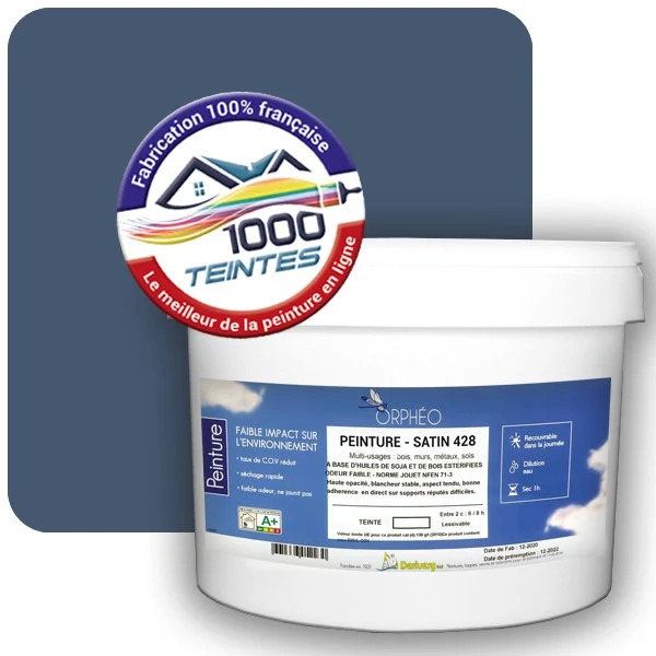 Peinture Anticorrosion Natura Orphéo® Les Bleus pleins (Mille Teintes E25-75) Intérieur/Extérieur SATIN