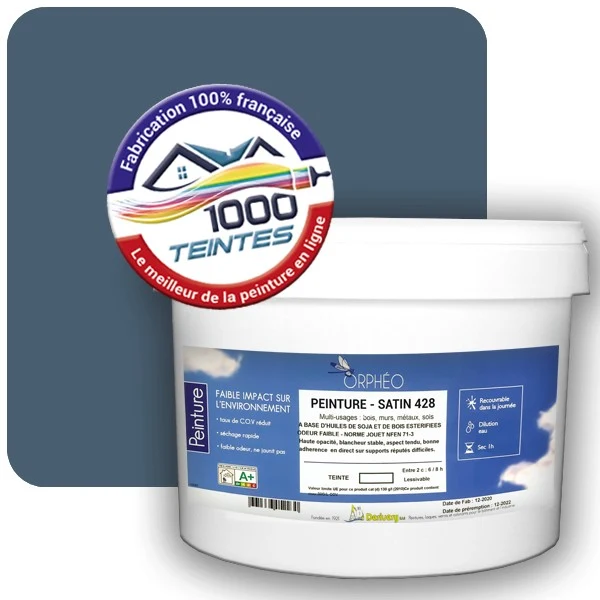 Peinture Anticorrosion Natura Orphéo® Les Bleus pleins (Mille Teintes E25-73) Intérieur/Extérieur SATIN