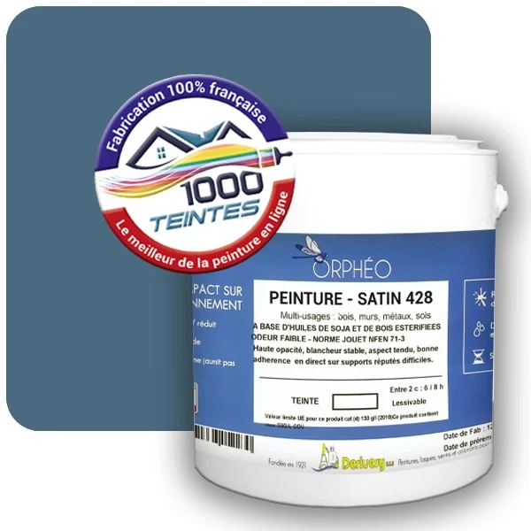 Peinture Anticorrosion Natura Orphéo® Les Bleus pleins (Mille Teintes E25-72) Intérieur/Extérieur SATIN