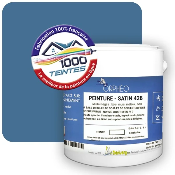Peinture Anticorrosion Natura Orphéo® Les Bleus pleins (Mille Teintes E25-71) Intérieur/Extérieur SATIN