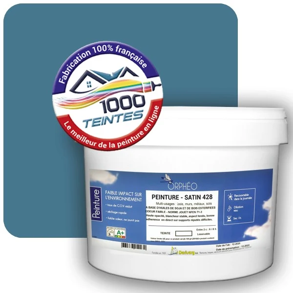 Peinture Anticorrosion Natura Orphéo® Les Bleus pleins (Mille Teintes E25-66) Intérieur/Extérieur SATIN