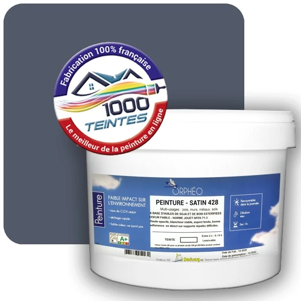 Peinture Anticorrosion Natura Orphéo® Les Bleus pleins (Mille Teintes E25-65) Intérieur/Extérieur SATIN
