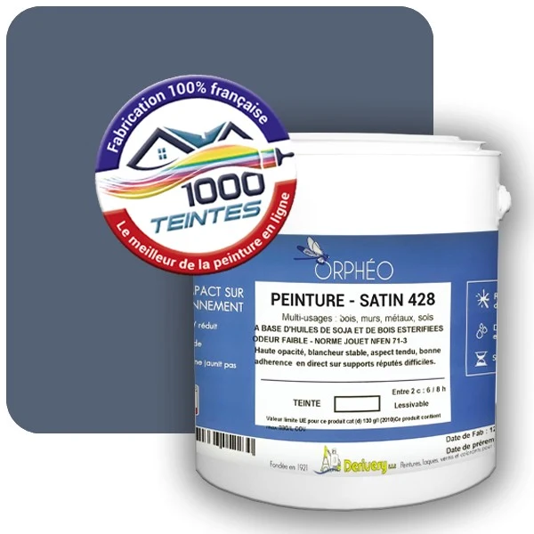 Peinture Anticorrosion Natura Orphéo® Les Bleus pleins (Mille Teintes E25-63) Intérieur/Extérieur SATIN