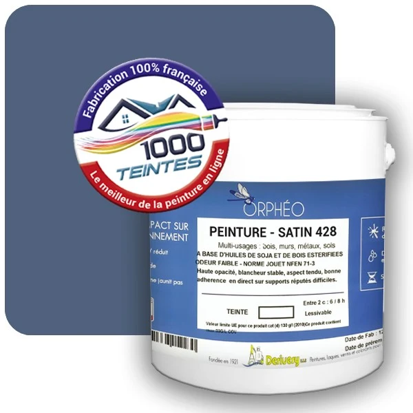 Peinture Anticorrosion Natura Orphéo® Les Bleus pleins (Mille Teintes E25-62) Intérieur/Extérieur SATIN