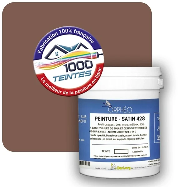 Peinture Anticorrosion Natura Orphéo® Les Bruns pleins (Mille Teintes E25-34) Intérieur/Extérieur SATIN