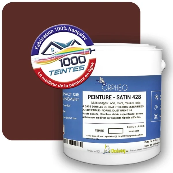 Peinture Anticorrosion Natura Orphéo® Les Bruns pleins (Mille Teintes E25-25) Intérieur/Extérieur SATIN