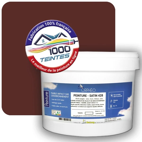 Peinture Anticorrosion Natura Orphéo® Les Bruns pleins (Mille Teintes E25-25) Intérieur/Extérieur SATIN